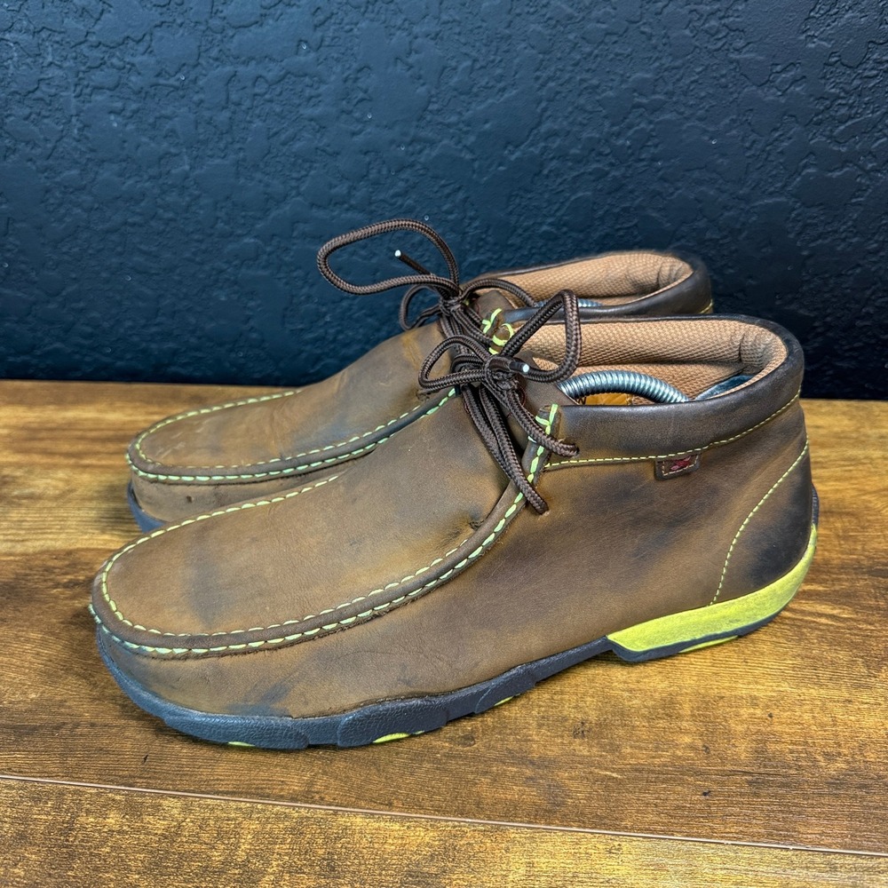 Twisted X Driving Moc MDMST02 Brown Leather Steel Toe Work Boots Mens 9W - Picture 3 of 6
